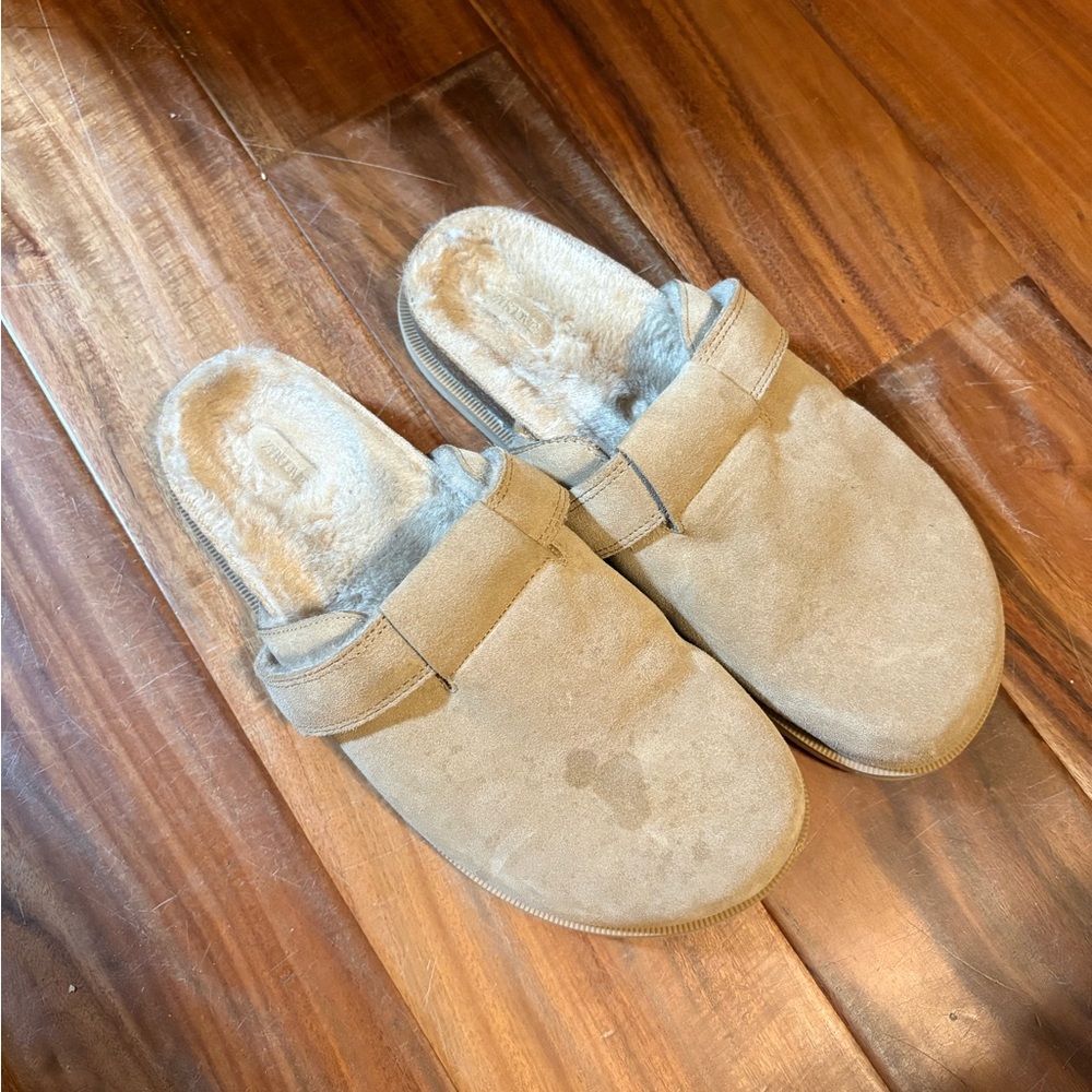 Zara‎ Home Suede Shearling Slippers EU 39 US 8 8.5 Cozy Mules (S3)